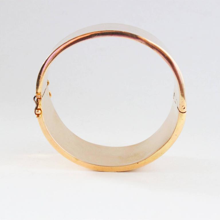 1960s Sleek Gold Bangle Bracelet For Sale at 1stdibs