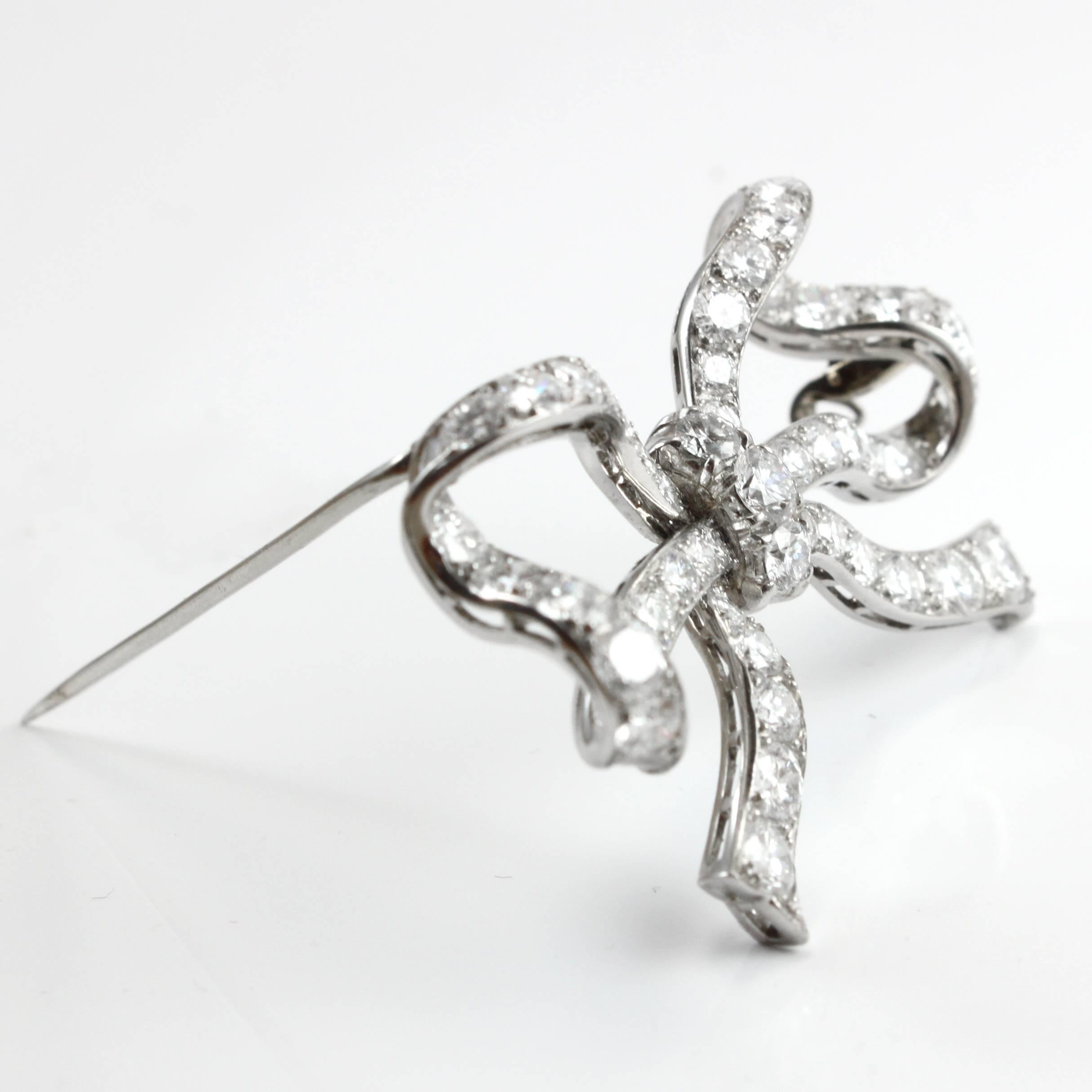 diamond bow brooch