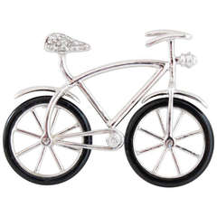 Gold Bicycle Brooch