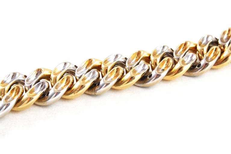 white gold and yellow gold bracelet
