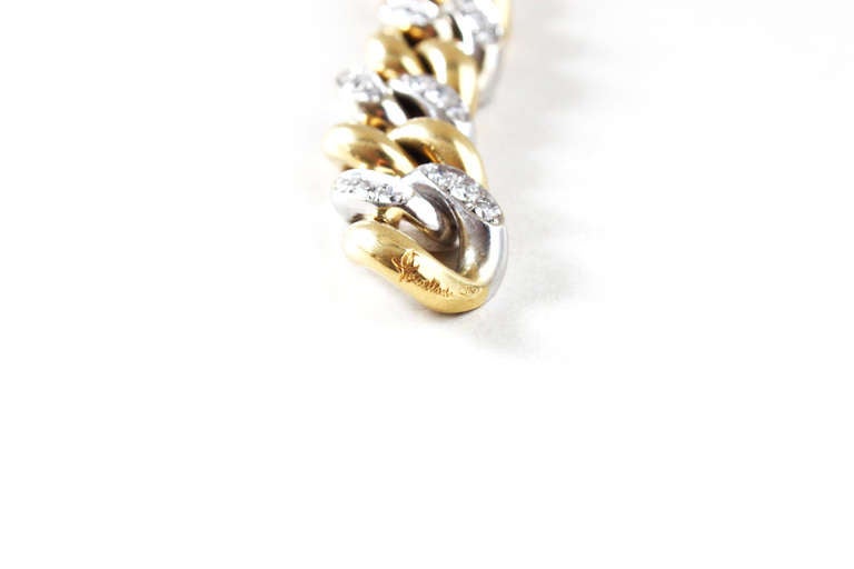 Pomellato Diamond White and Yellow Gold Bracelet In Excellent Condition In Idar-Oberstein, DE