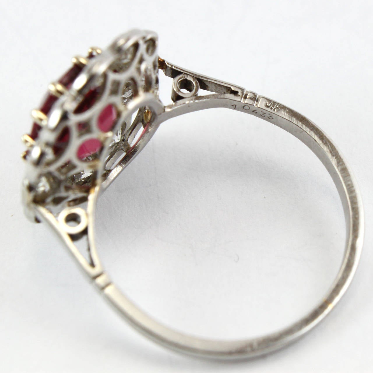 Women's Fine Spinel Diamond Platinum Cluster Ring