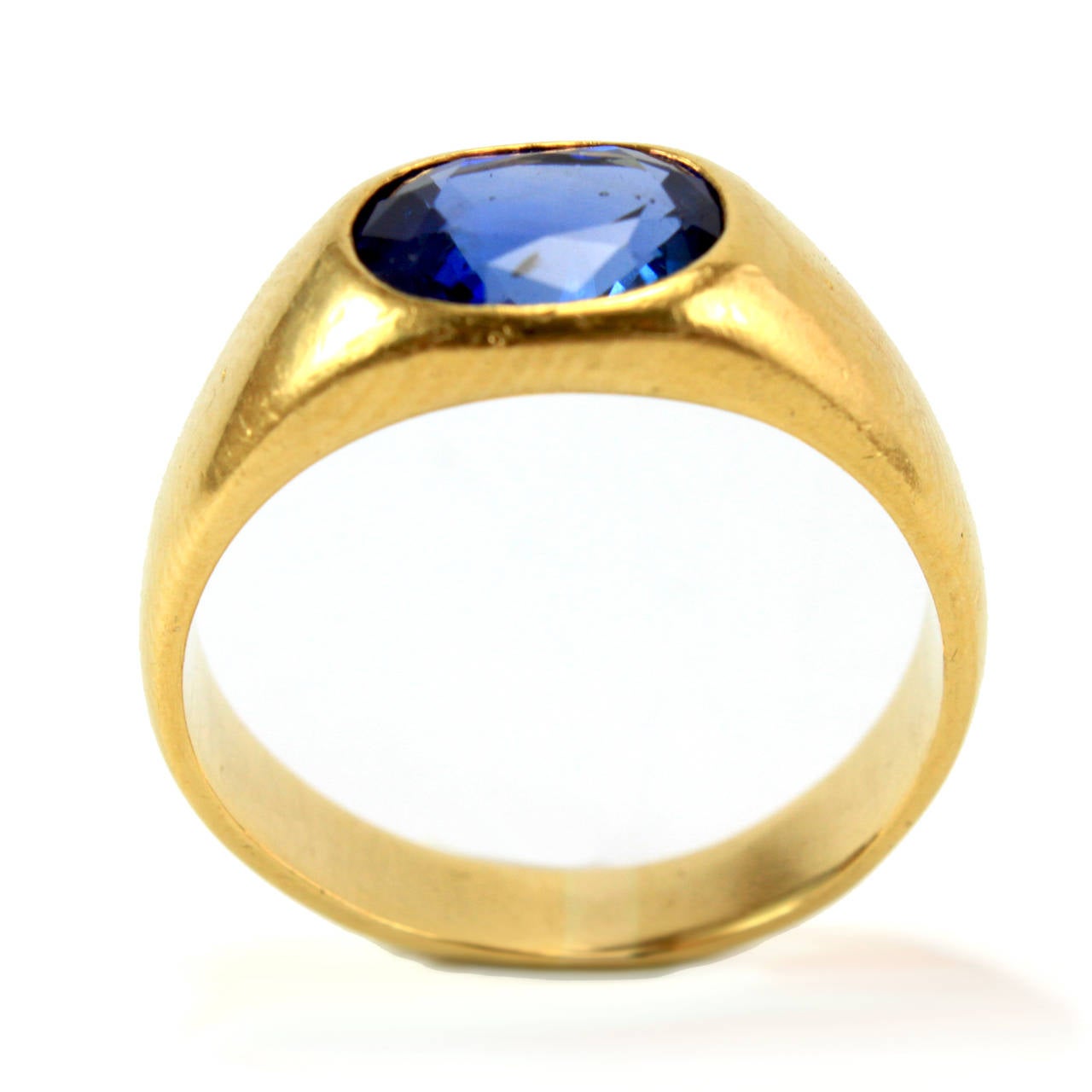 3.5 Carat Natural Sapphire Gold Gypsy Ring at 1stDibs | 3.5 carat sapphire