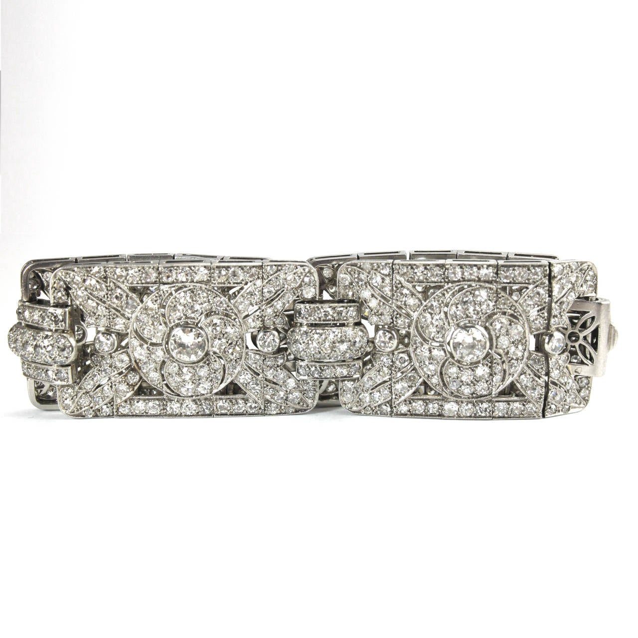 1920s French Art Deco Diamond Platinum Bracelet at 1stDibs 1920s