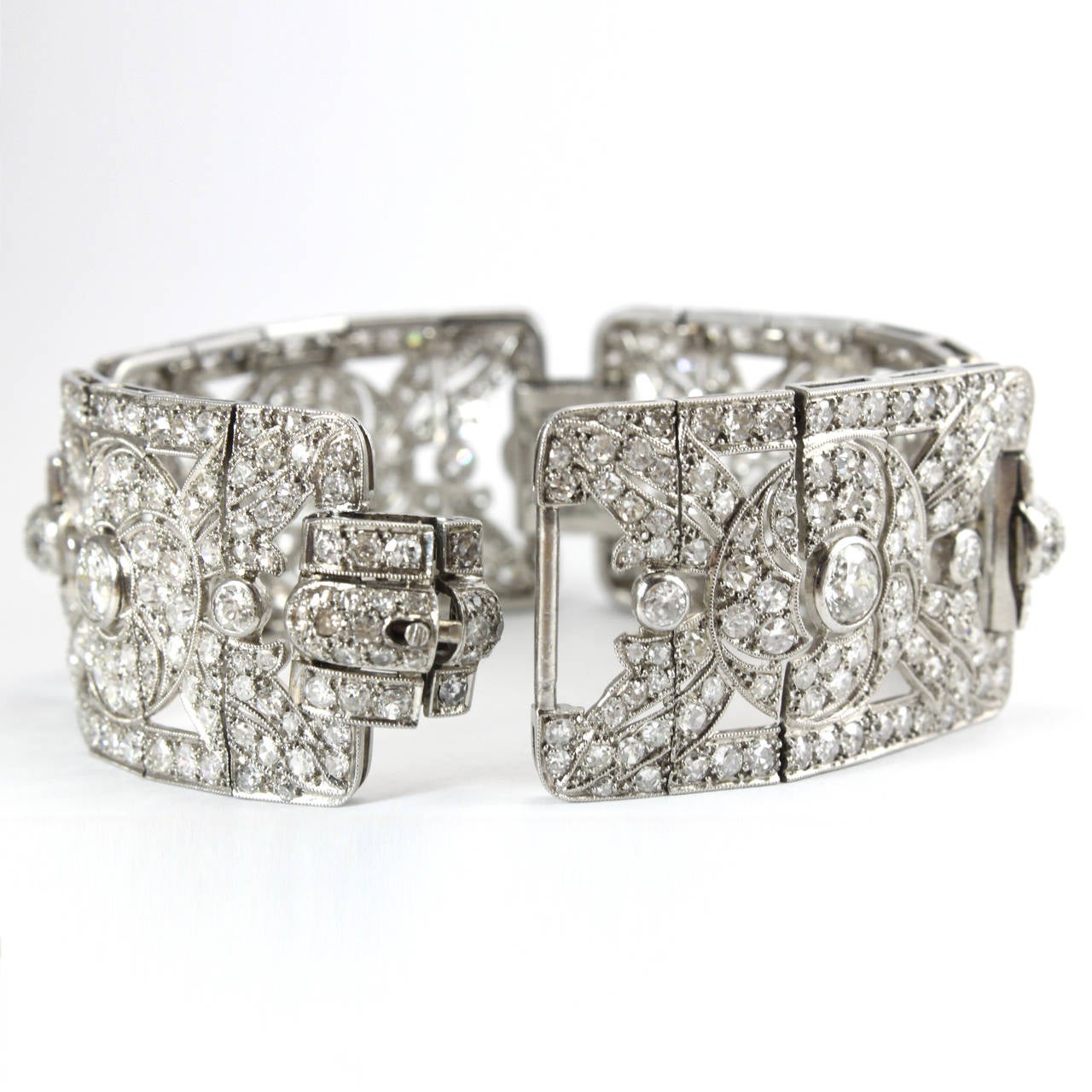 1920s French Art Deco Diamond Platinum Bracelet at 1stDibs 1920s