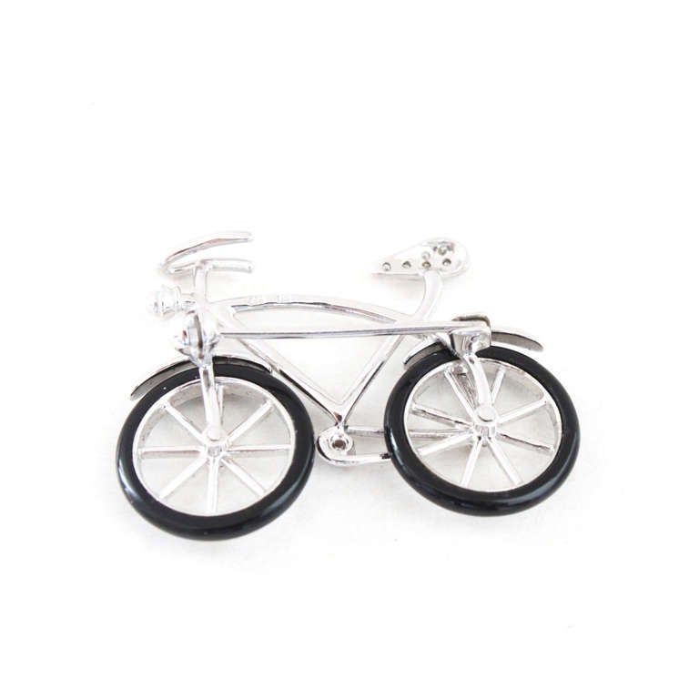 Contemporary Gold Bicycle Brooch