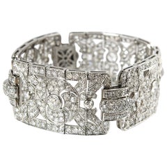 1920s French Art Deco Diamond Platinum Bracelet
