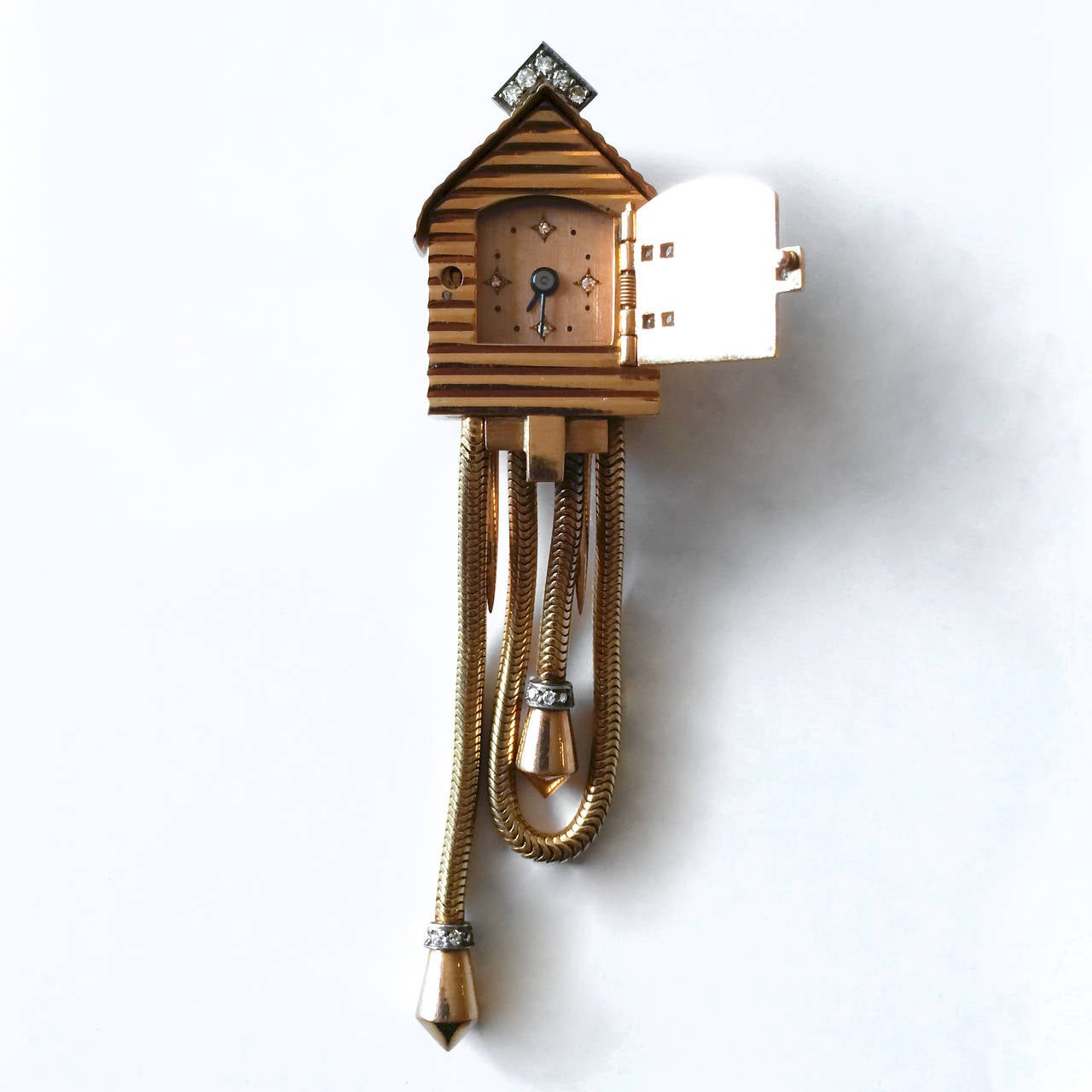 UTI Cuckoo Lapel Pin Watch 1940s