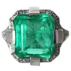Antique Art Deco Emerald Diamond Ring