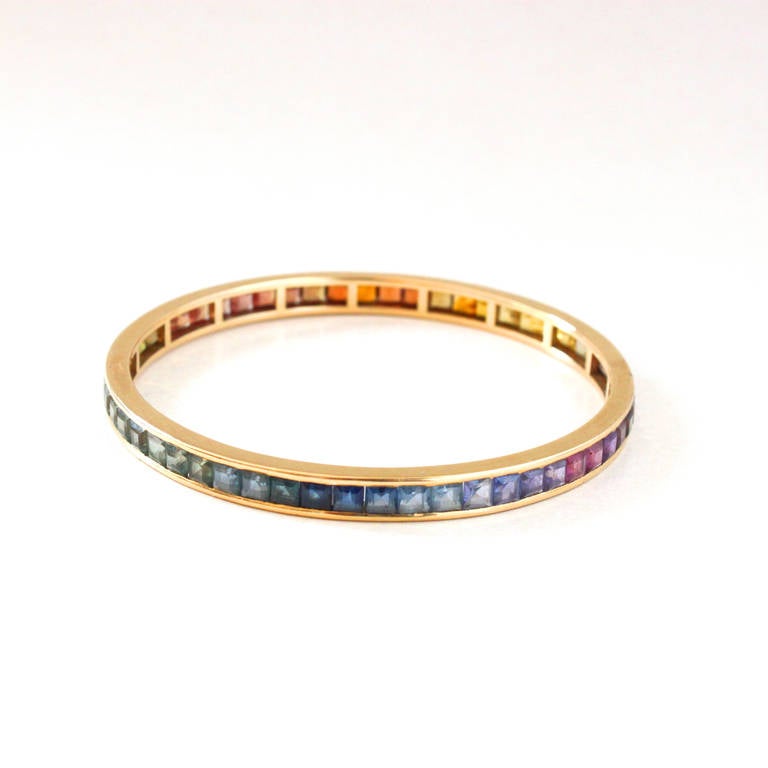 Kurz Multi-Color Rainbow Gold Bracelet In Excellent Condition In Idar-Oberstein, DE
