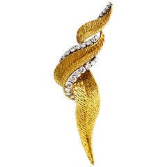 Bulgari Diamond Gold Bow Brooch
