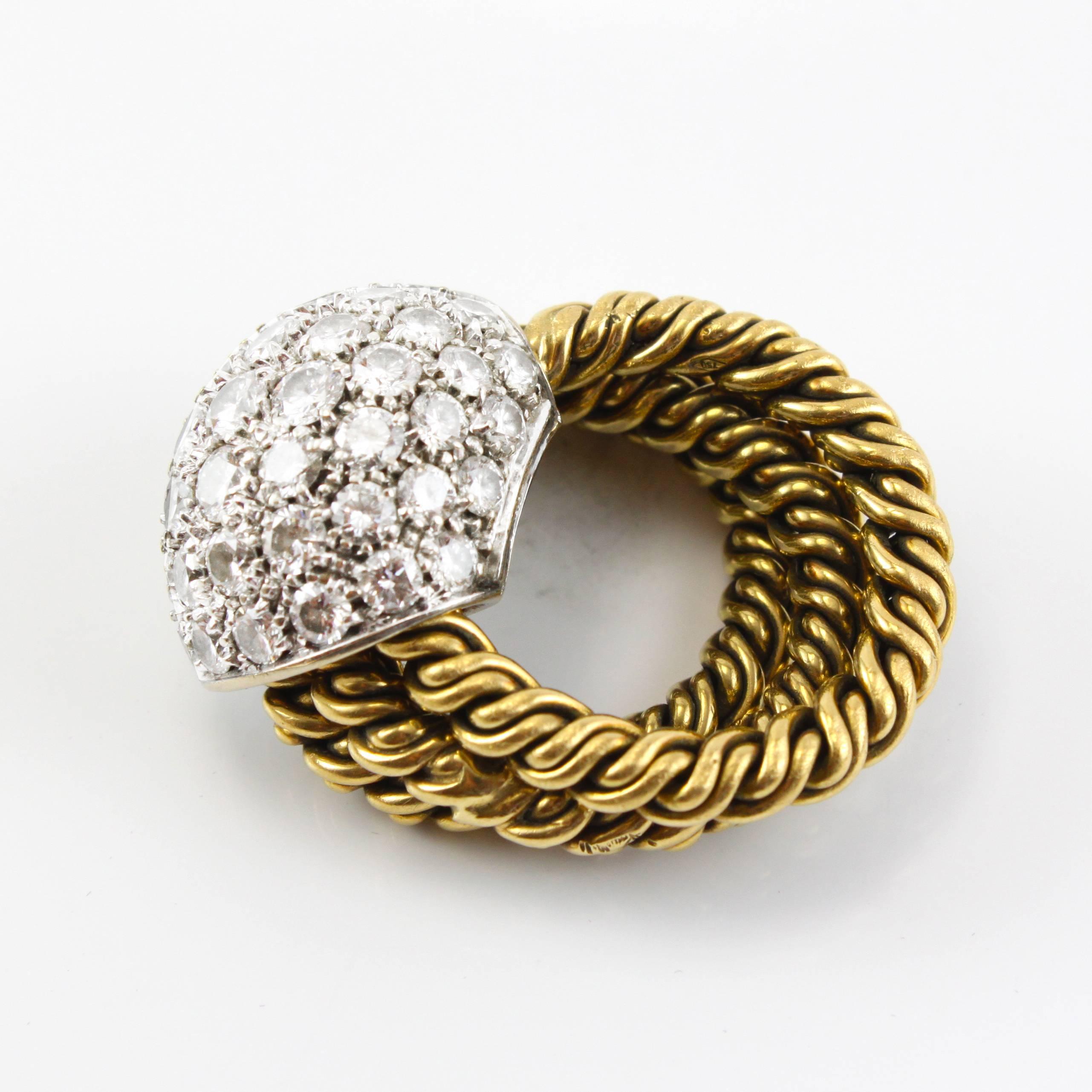 Pomellato Diamond 18 Karat White Gold Ring For Sale at 1stDibs