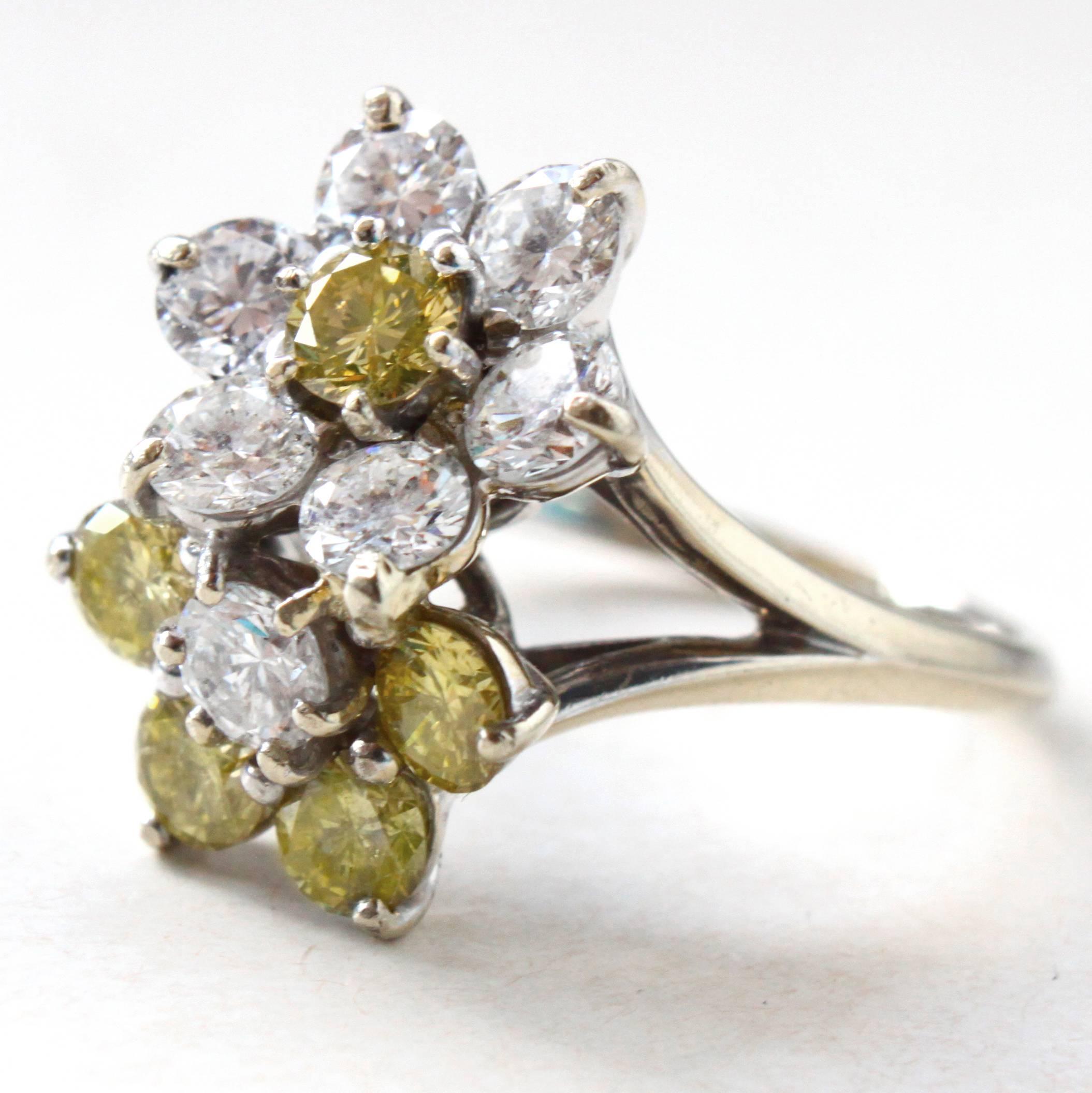 yellow diamond cocktail ring