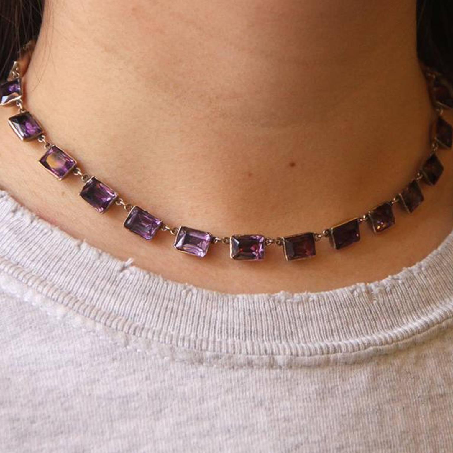amethyst riviere necklace