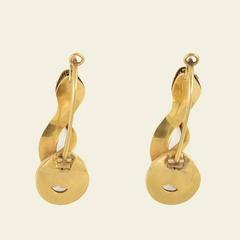 Georgian Serpent Earrings with Garnet Cabochons and Emerald Eyes