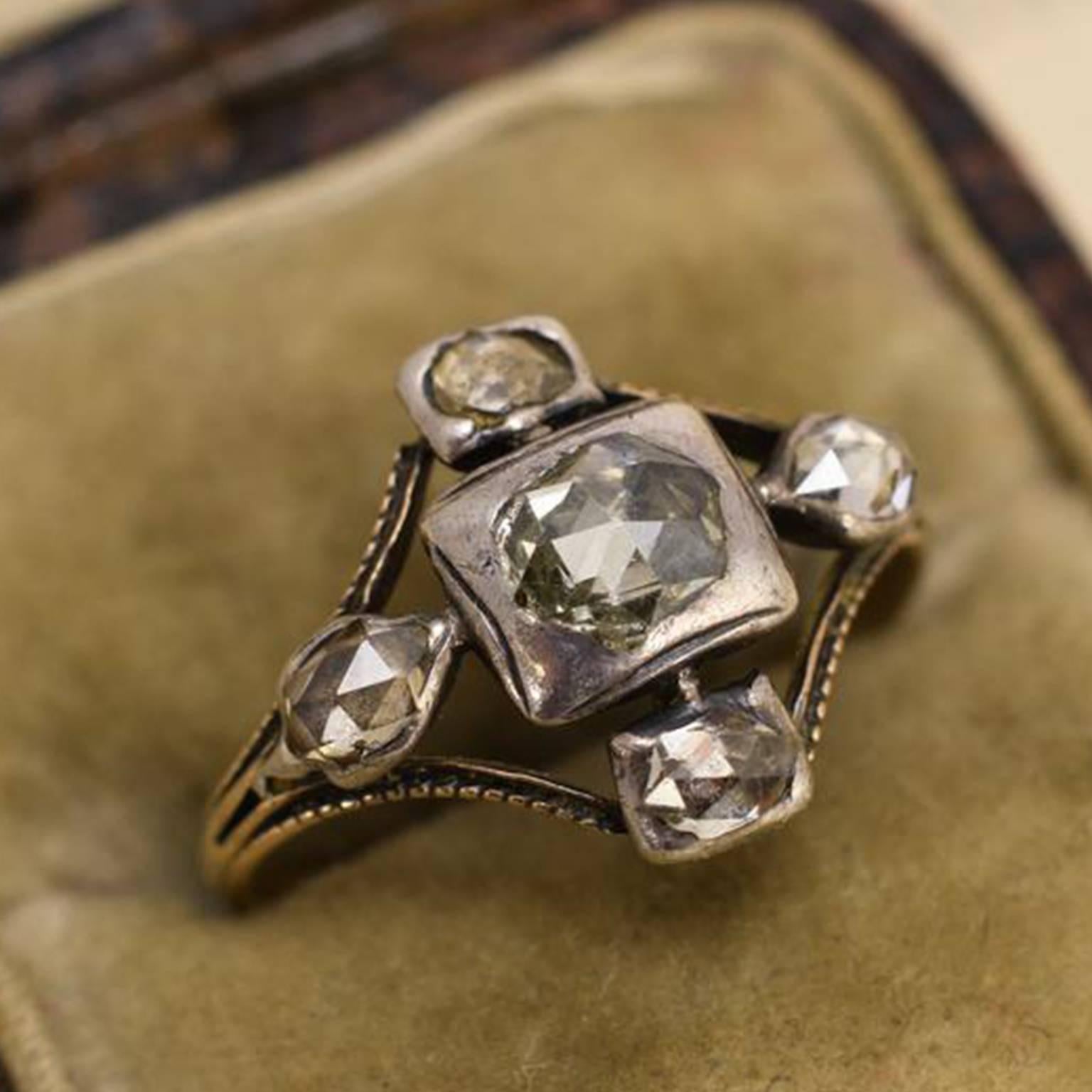 Women's Georgian Rose Cut Diamond Cruciform Ring