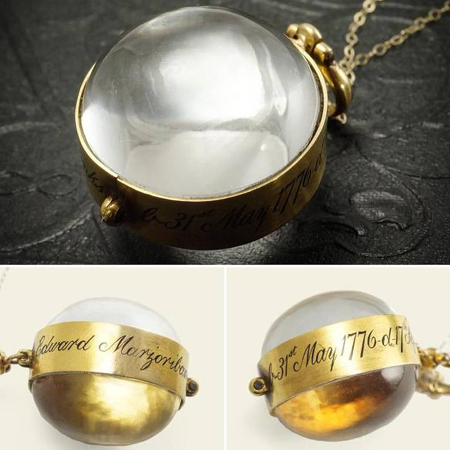 Women's or Men's Victorian Mourning Pool of Light Necklace