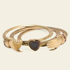 Victorian Ruby Diamond Yellow Gold Fede Ring