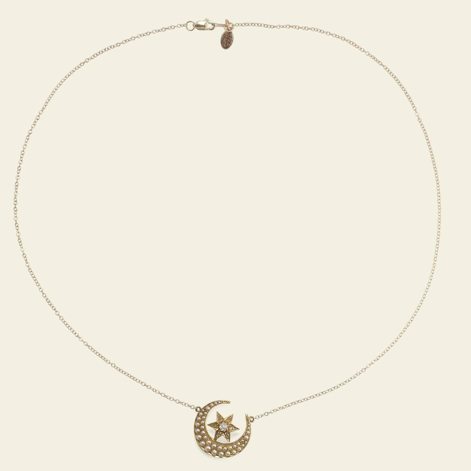 The crescent moon shape has been employed in jewelry design since time immemorial, and the Victorians embraced the symbol for its simplicity and its vaguely exotic connotations—it has its roots in ancient, ancient Akkadian and Phoenician art. This