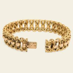 19th Century French Gold Fancy Link Chain Bracelet