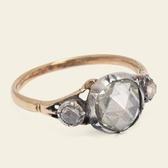 Georgian 1 Carat Rose Cut Diamond Engagement Ring