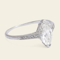 1.03 Carat Marquise Brilliant Diamond Engagement Ring