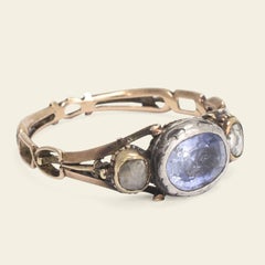 Georgian Sapphire and Diamond Three-Stone Ring