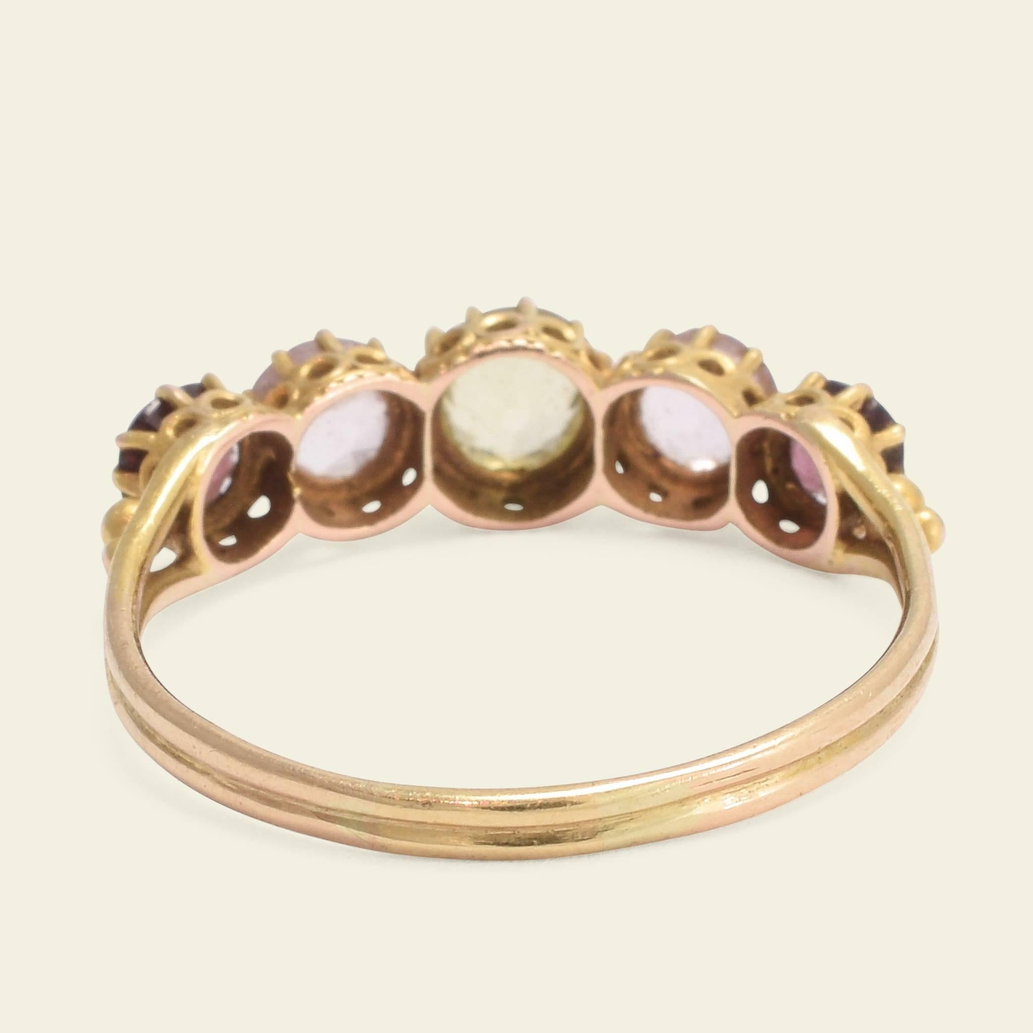 Victorian Multicolored Gemstone Ring In Good Condition In Brooklyn, NY