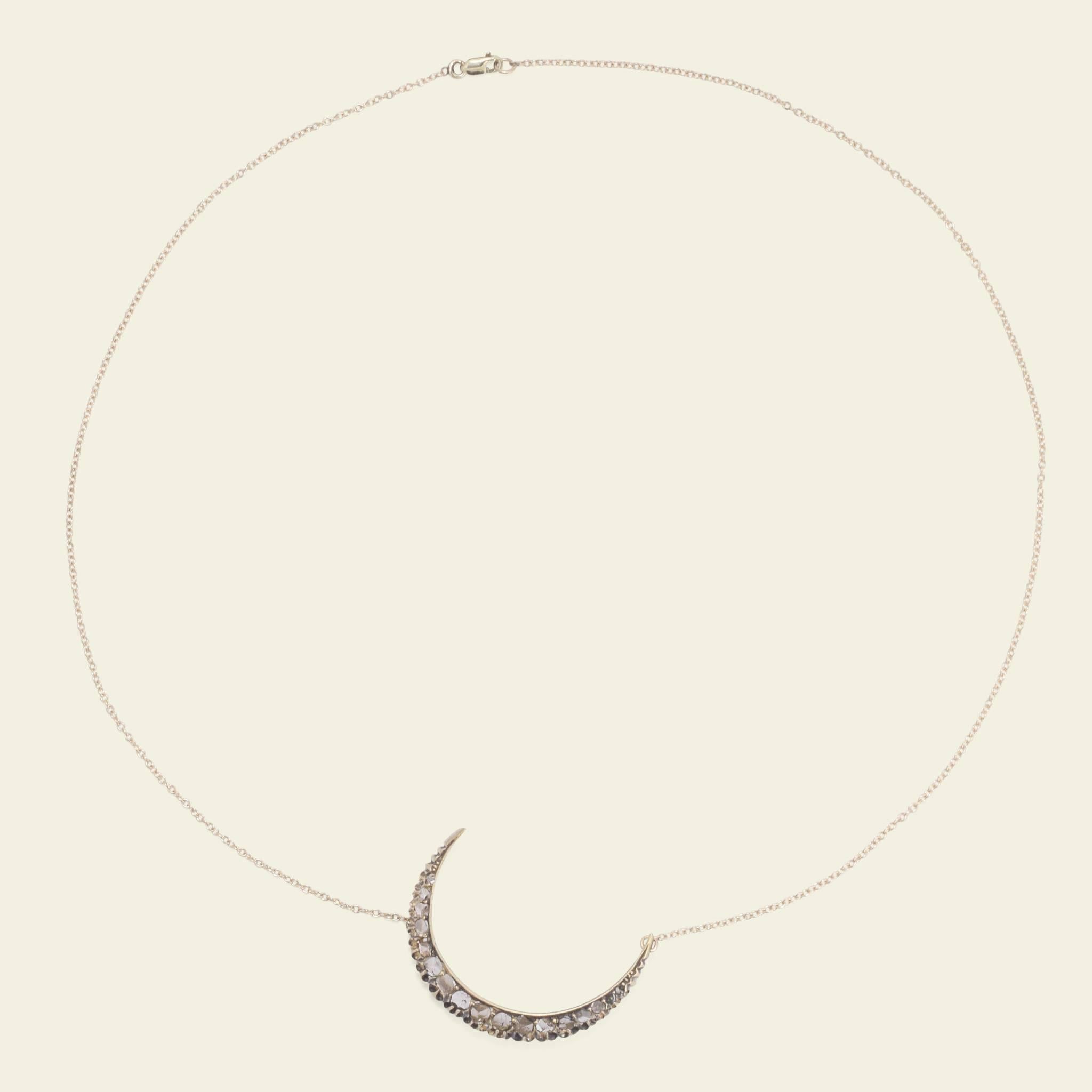 victorian crescent moon necklace