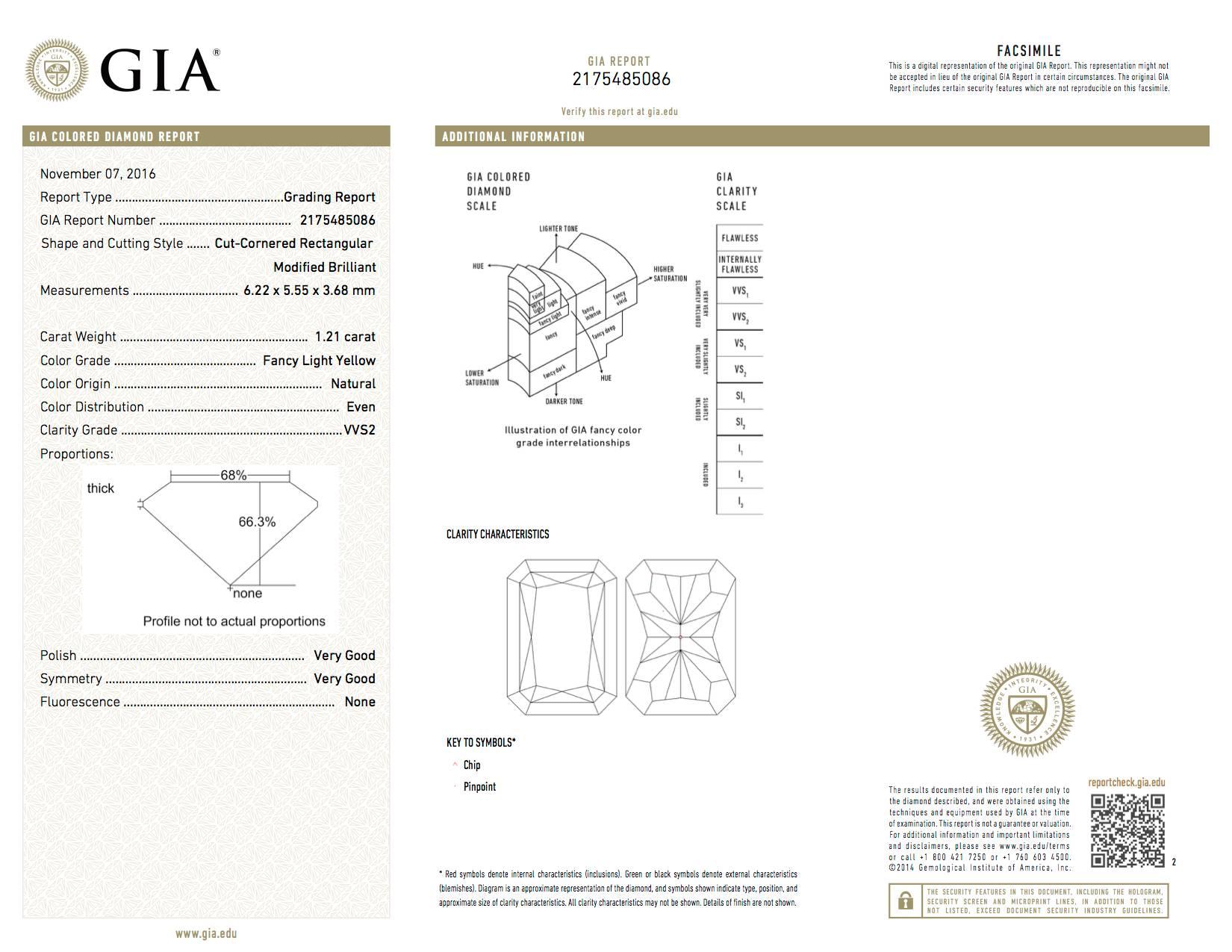 GIA Certified 2.47 Carat Fancy Light Yellow VVS2 VG/VG Diamond Three Band Ring 2