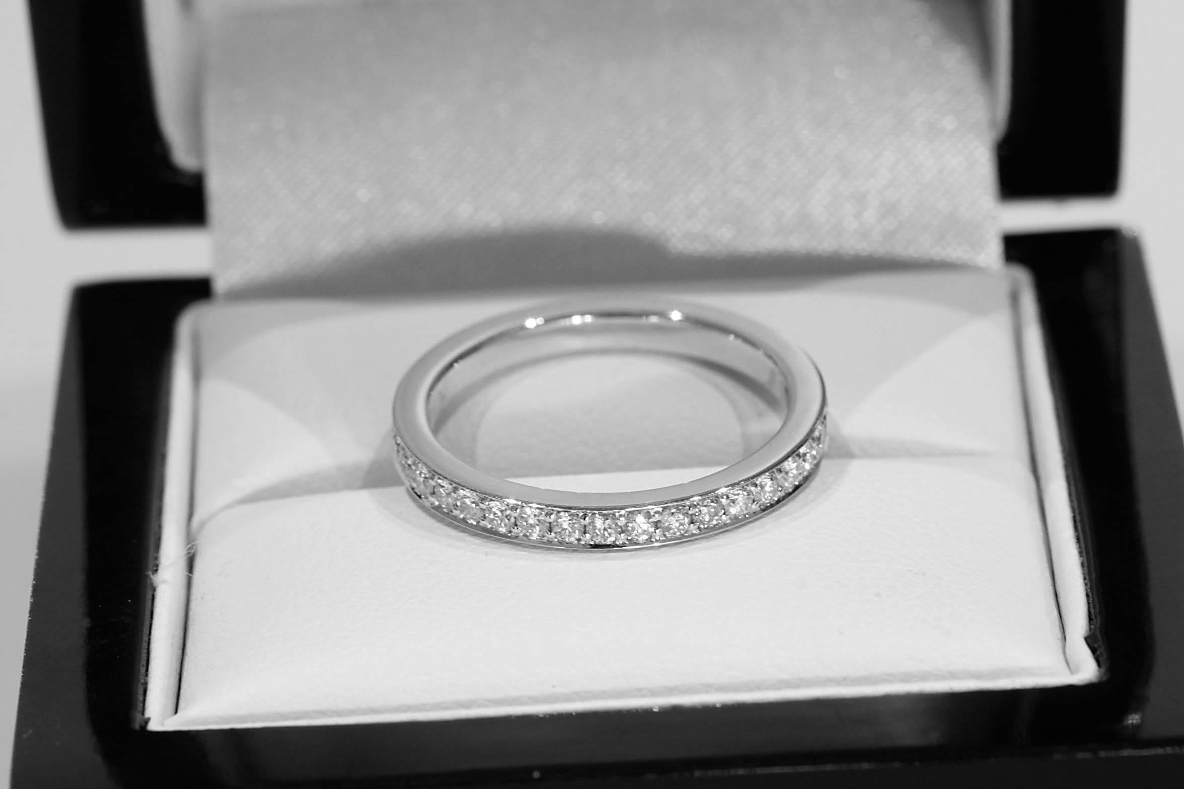 1.20 Carat Natural Diamond White Gold Alliance Ring 1