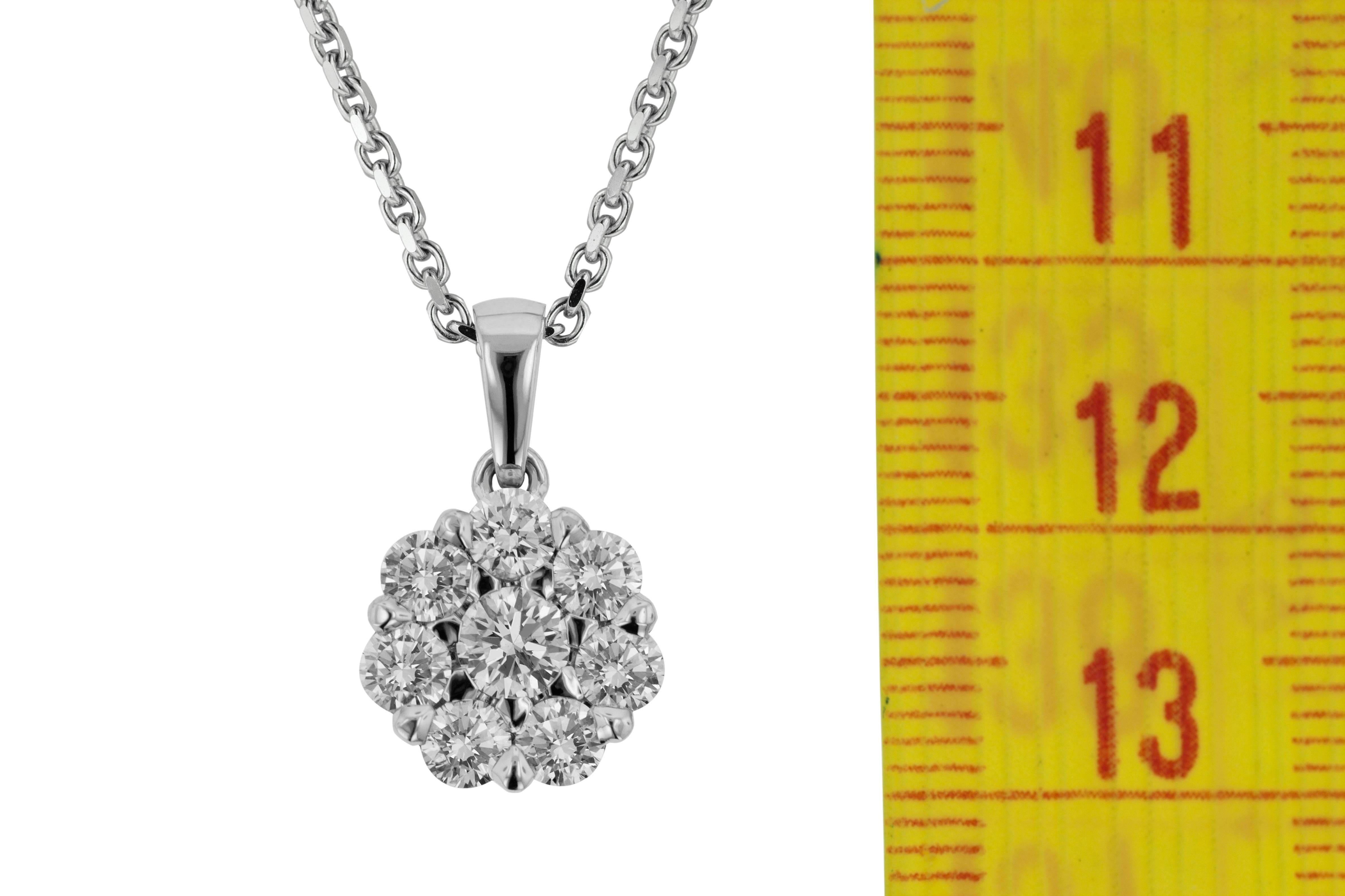 diamond flower necklace white gold