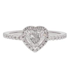 1.23 Carat Heart-Shaped D-Color Natural Diamond Engagement Ring