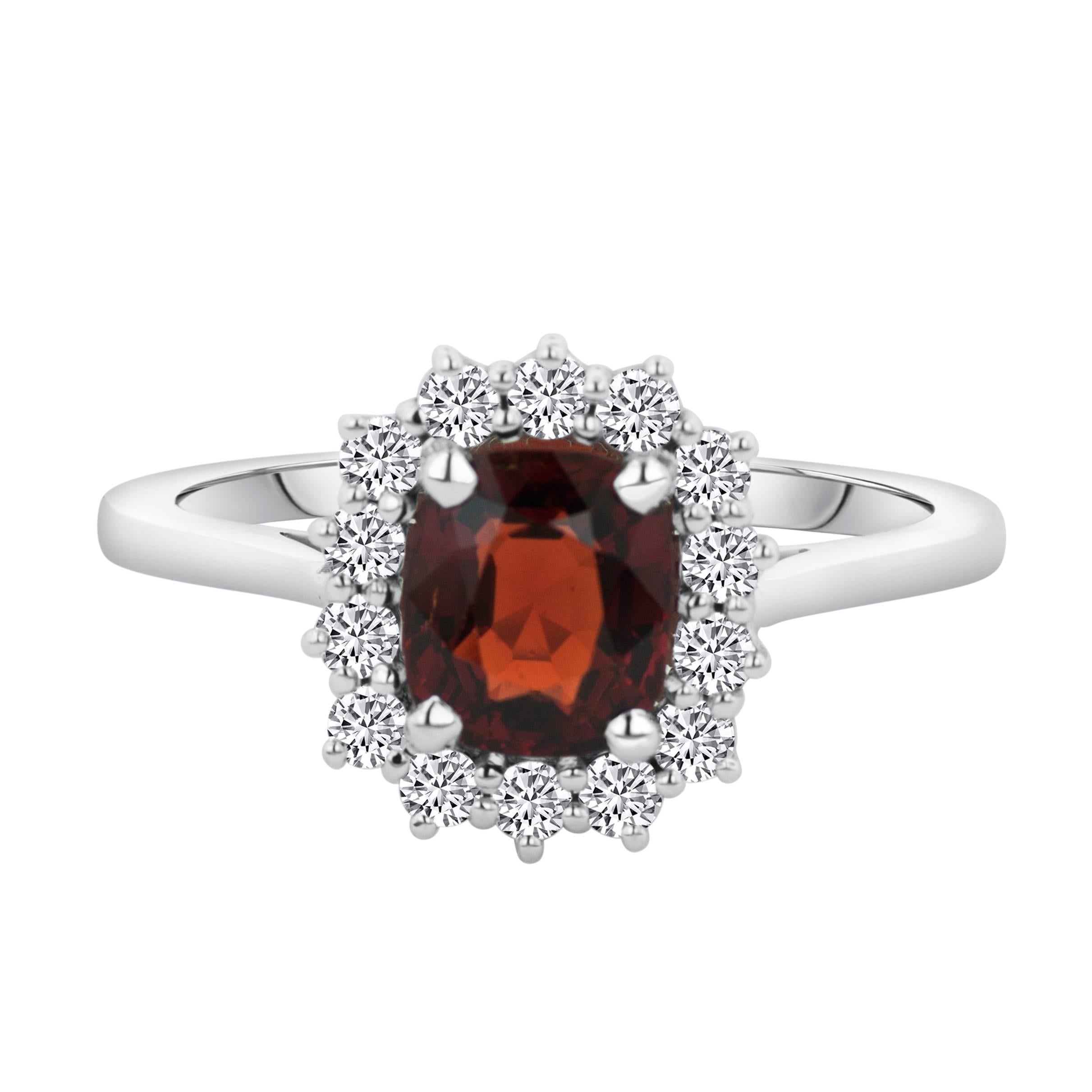 Cushion Cut 1.78 Carat Spinel Diamond Belle Époque Inspired White Gold Engagement Ring For Sale
