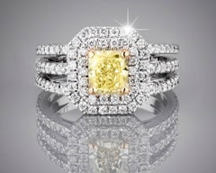 GIA Certified 2.47 Carat Fancy Light Yellow VVS2 VG/VG Diamond Ring