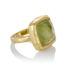 10.58 Carat Aquamarine Sugarloaf Cabochon Aqua Ocean Green Ring