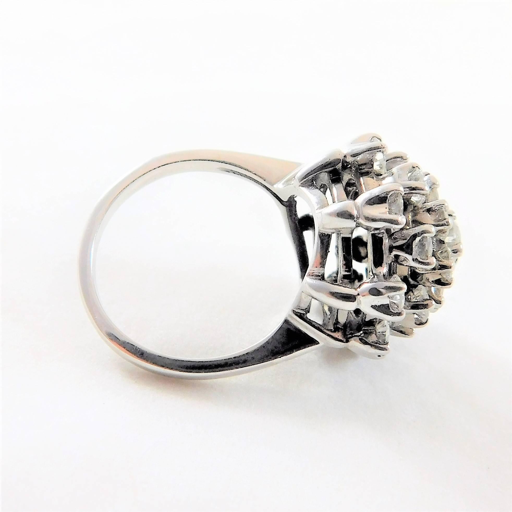 Dazzling White Gold and Diamond Cluster Ring 2