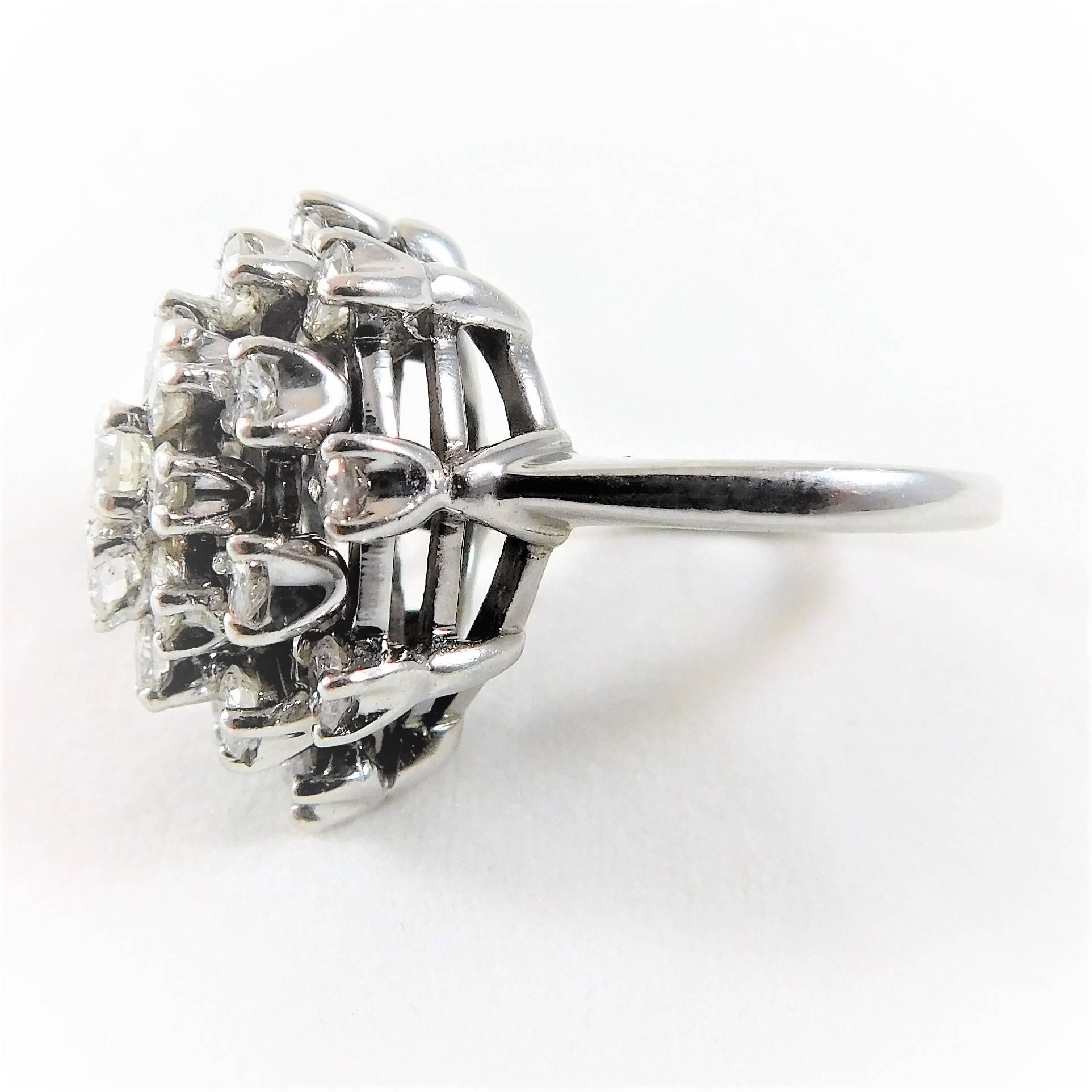 Dazzling White Gold and Diamond Cluster Ring 3
