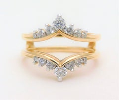 Vintage 14 Karat Diamond Engagement Ring Wrap Enhancer