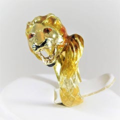 18 Karat Gold Italian Handcrafted Lion’s Head Ring