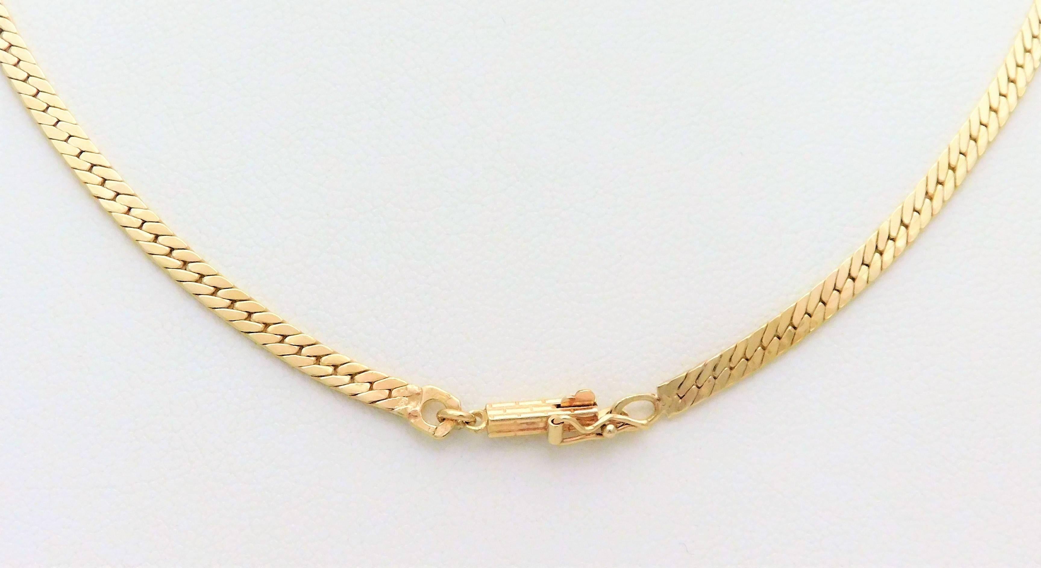 Women's Vintage 14 Karat Gold V Diamond Pendant Necklace For Sale