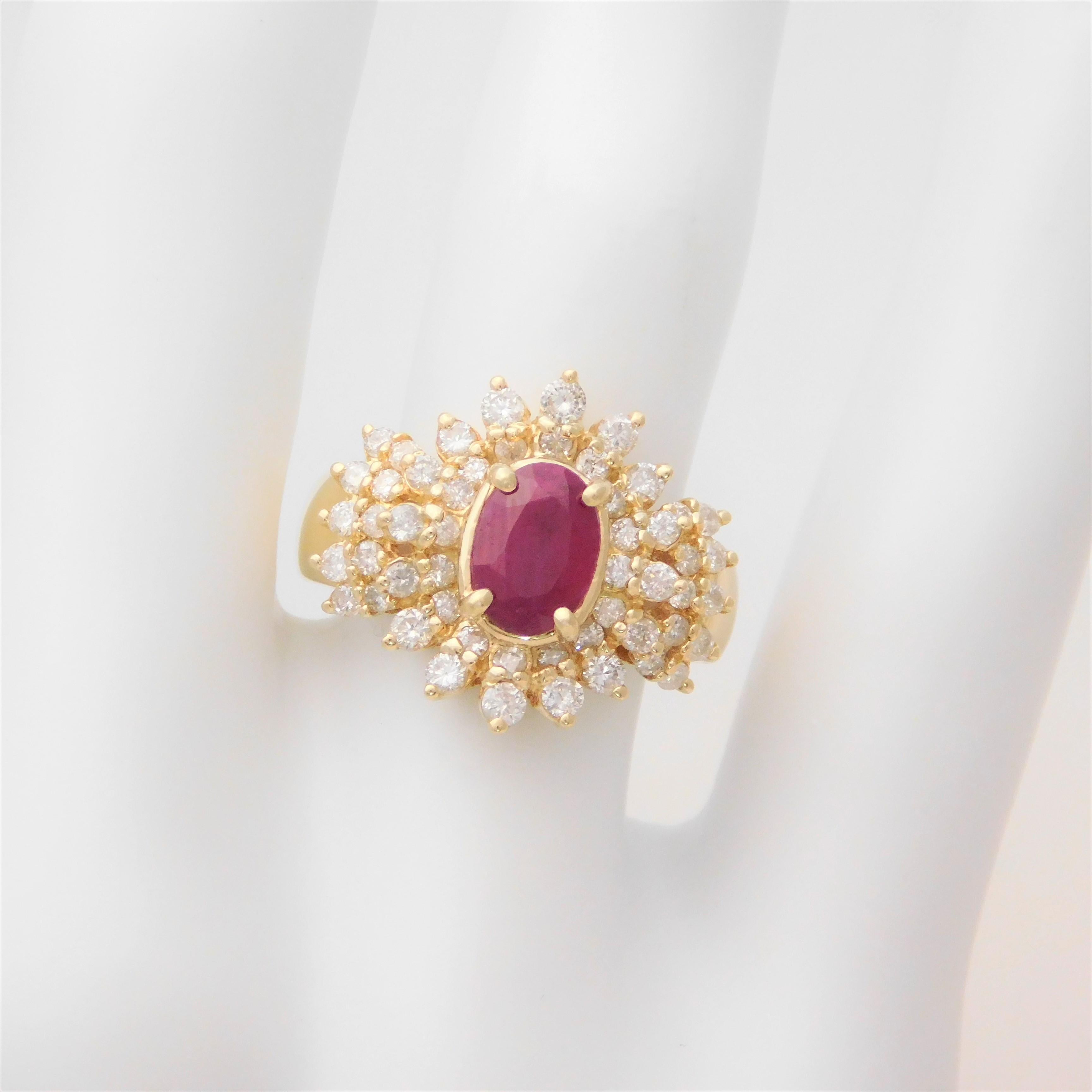 2.40 Carat Ruby and Diamond Cocktail Ring 3