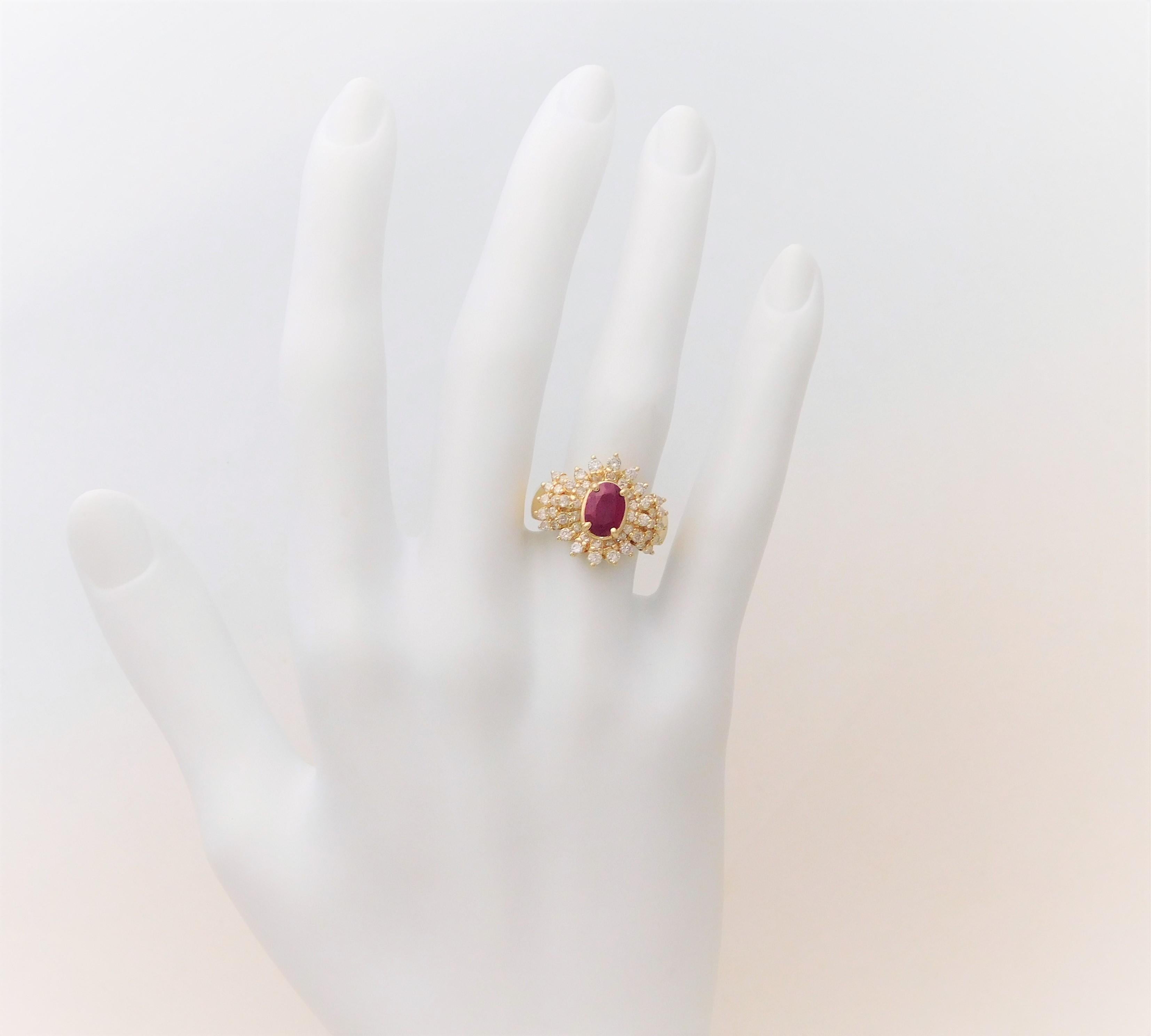 2.40 Carat Ruby and Diamond Cocktail Ring 4