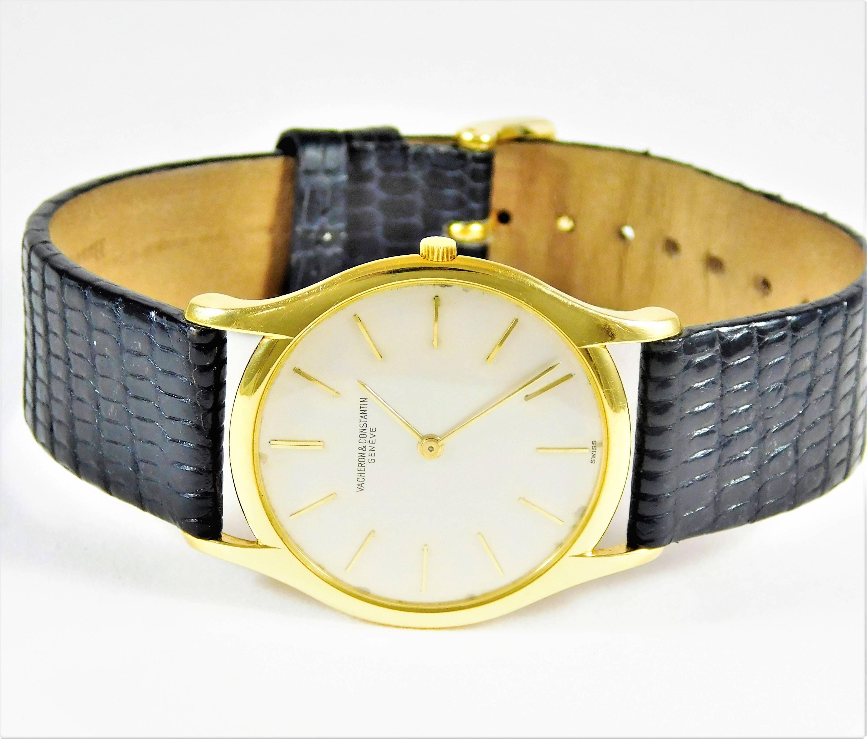 Vacheron Constantin Yellow Gold Ultra-Thin Mechanical Wristwatch 4