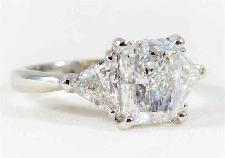 3 Carat Radiant-Cut GIA Certified Diamond Platinum Engagement Ring at