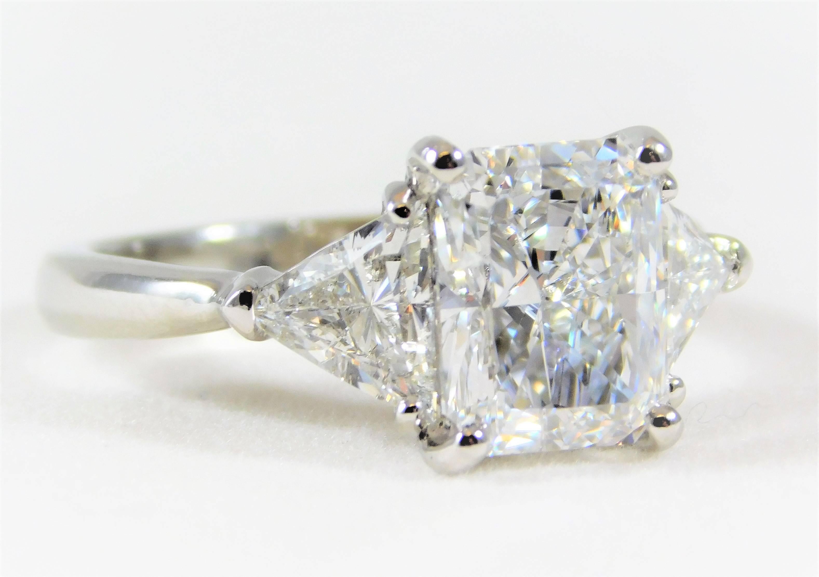 3 Carat Radiant-Cut GIA Certified Diamond Platinum Engagement Ring 1
