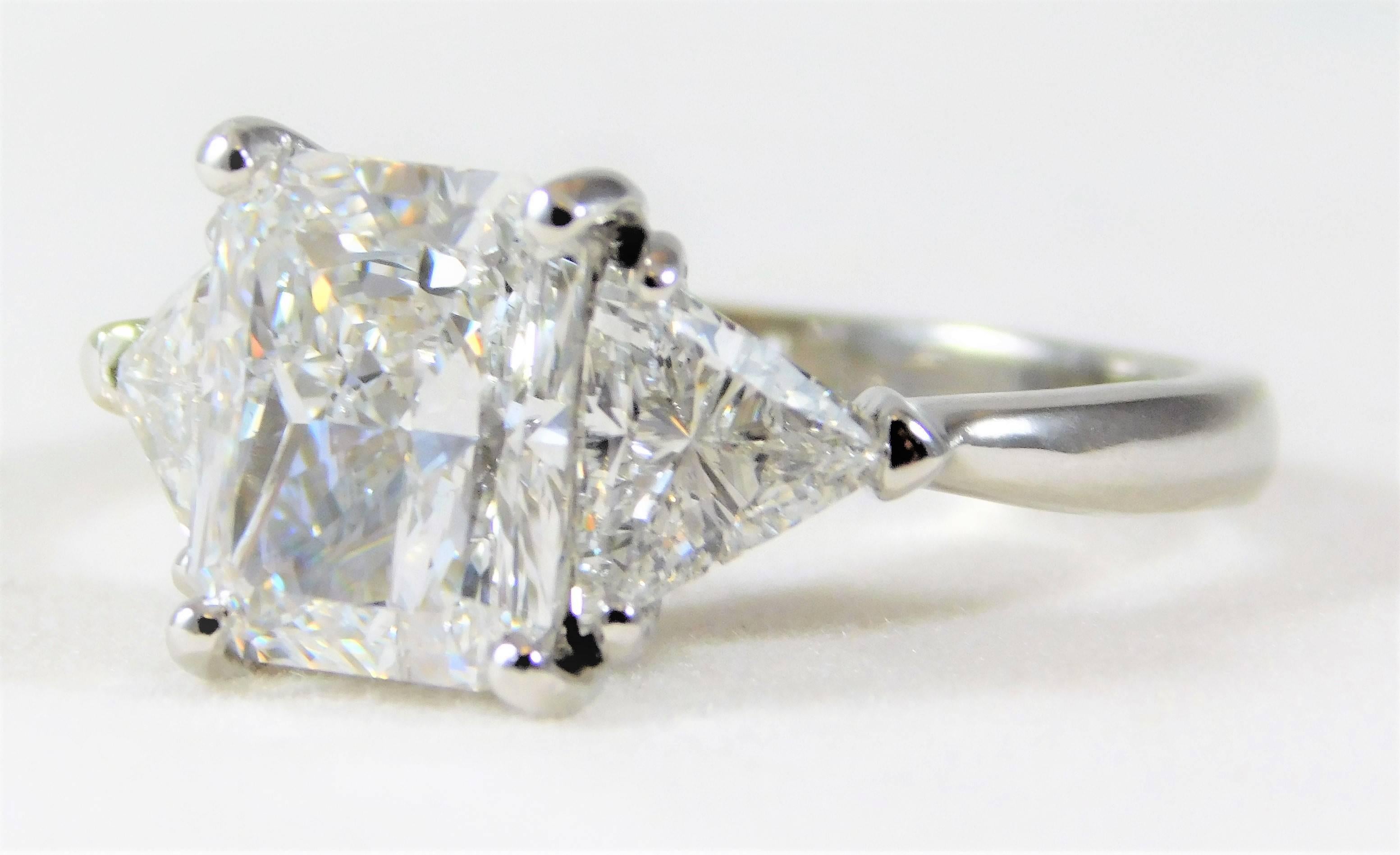 3 Carat Radiant-Cut GIA Certified Diamond Platinum Engagement Ring 2