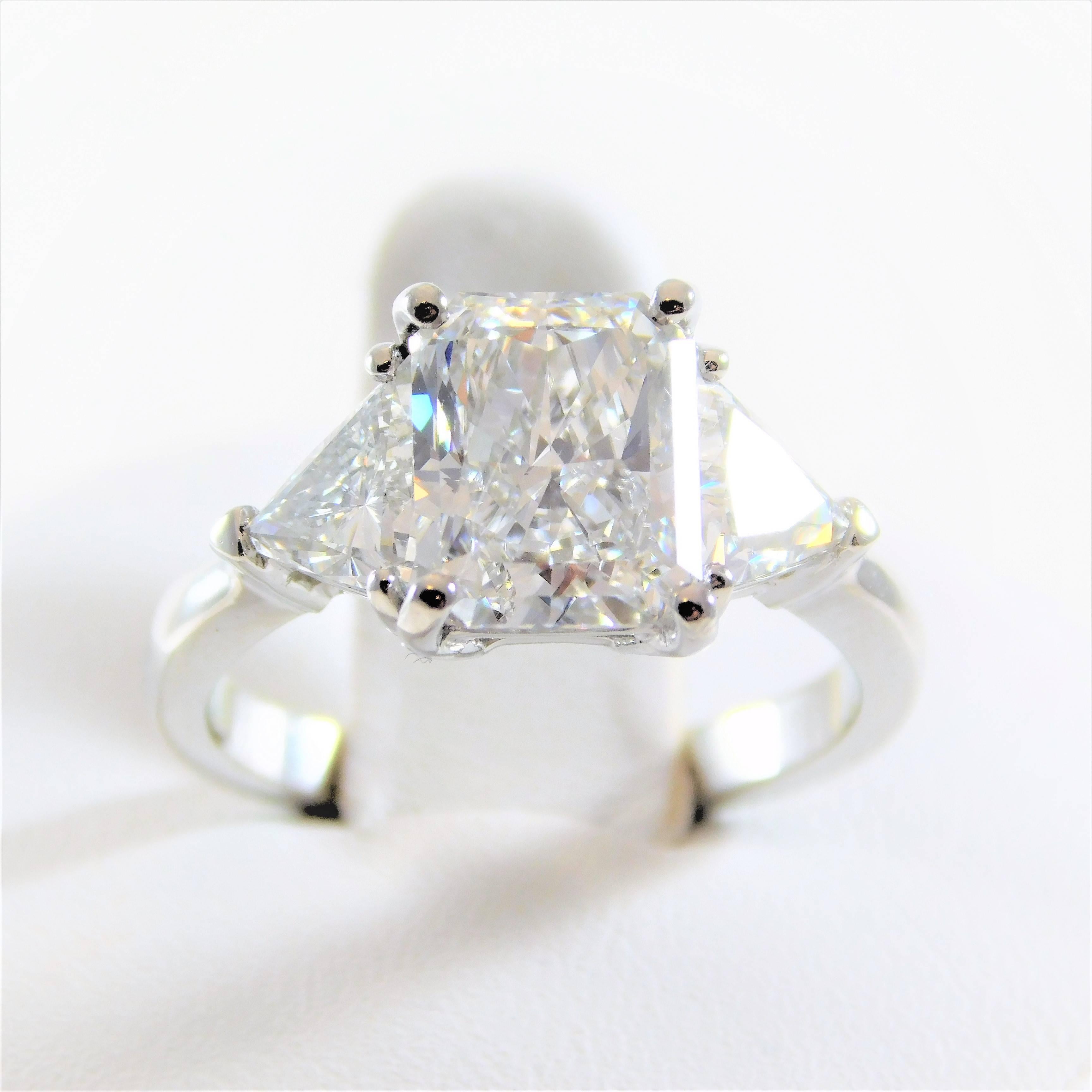 3 Carat Radiant-Cut GIA Certified Diamond Platinum Engagement Ring 4