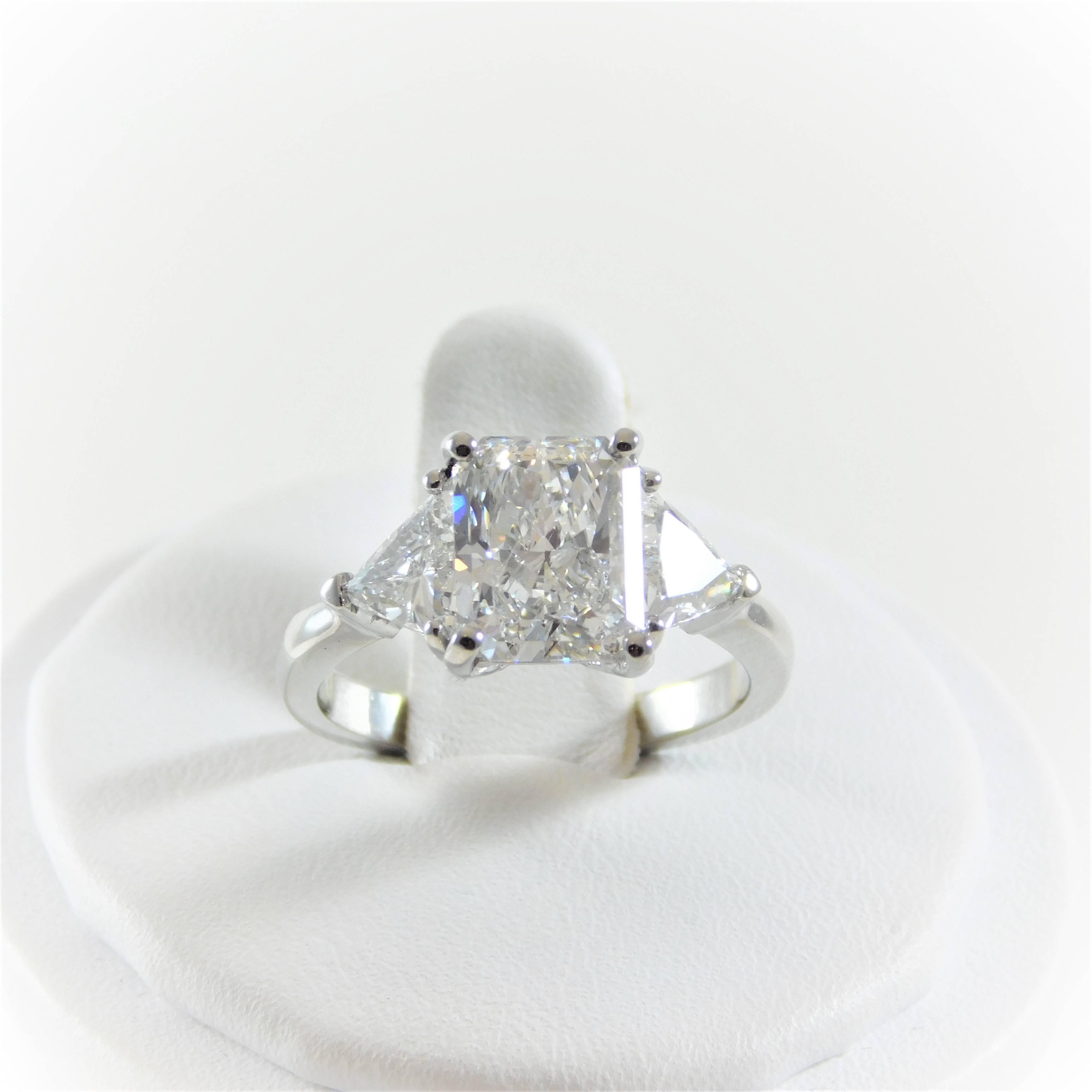 3 Carat Radiant-Cut GIA Certified Diamond Platinum Engagement Ring 5