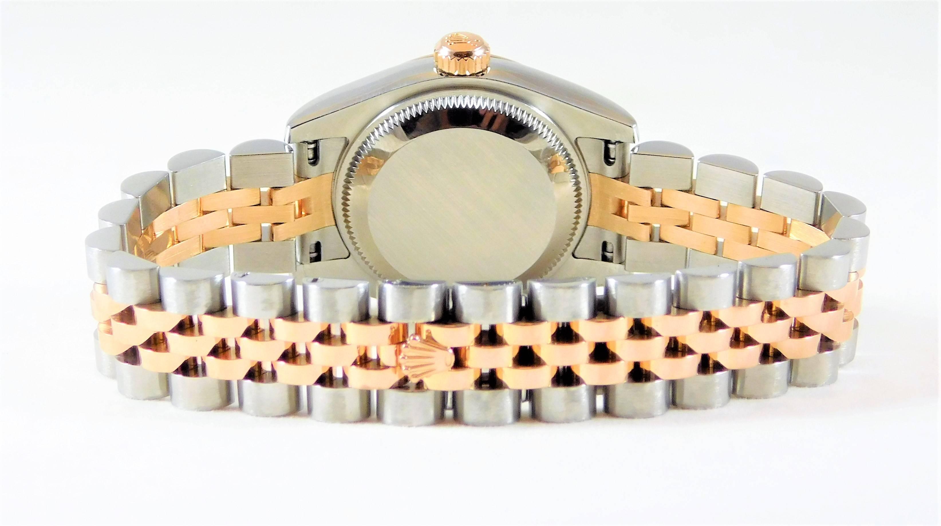 Women's Rolex Ladies Rose Gold Stainless Steel Datejust Pristine Like New Wristwatch